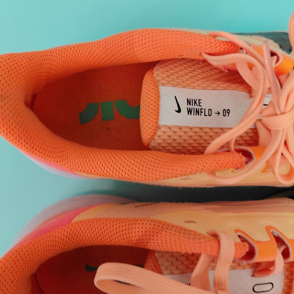 Nike Vibrant Breathable Orange and Green Sneakers - Picture 3 of 7